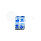 Etichette mm 35x25 ovali TRASPARENTI 1.000 pz | Stampate un colore BLU