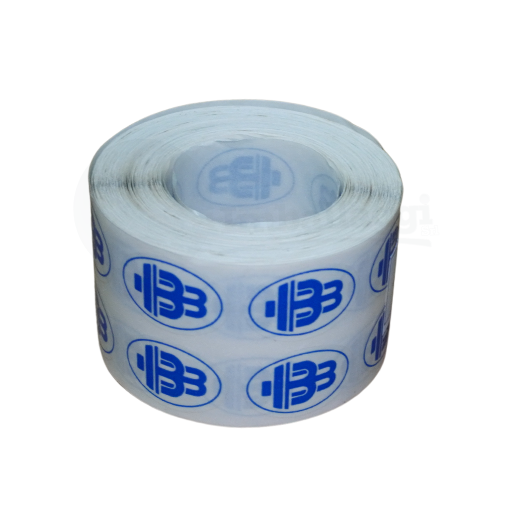 Etichette mm 35x25 ovali TRASPARENTI 1.000 pz | Stampate un colore BLU
