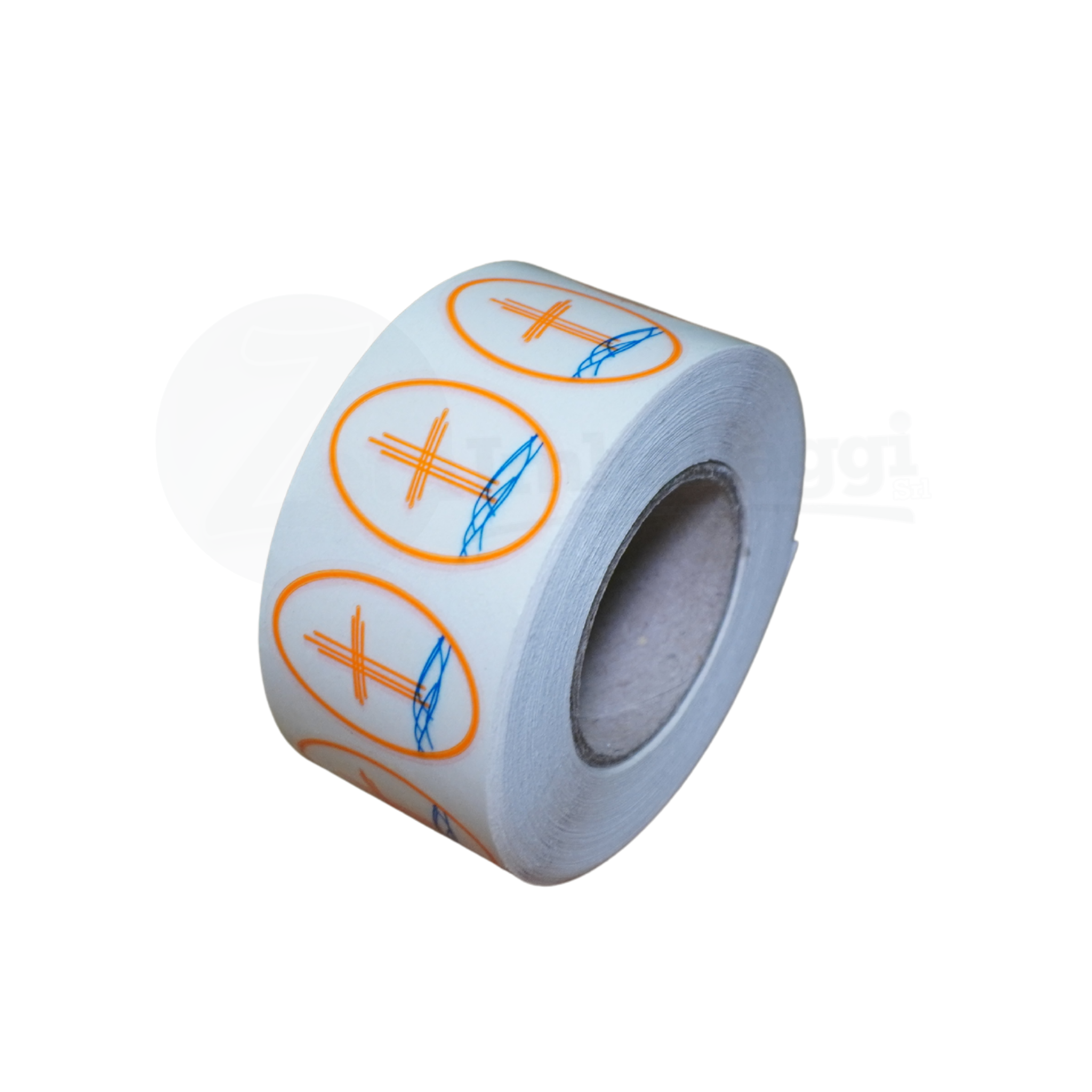 Etichette mm 35x25 ovali TRASPARENTI 1.000 pz | Stampate BLU e ARANCIO