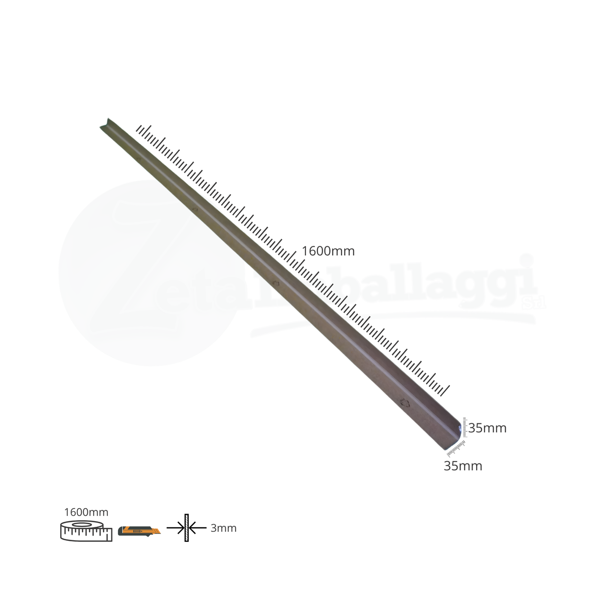 Angolari in cartone pressato mm 35x35x1600 h (conf 20 pz)