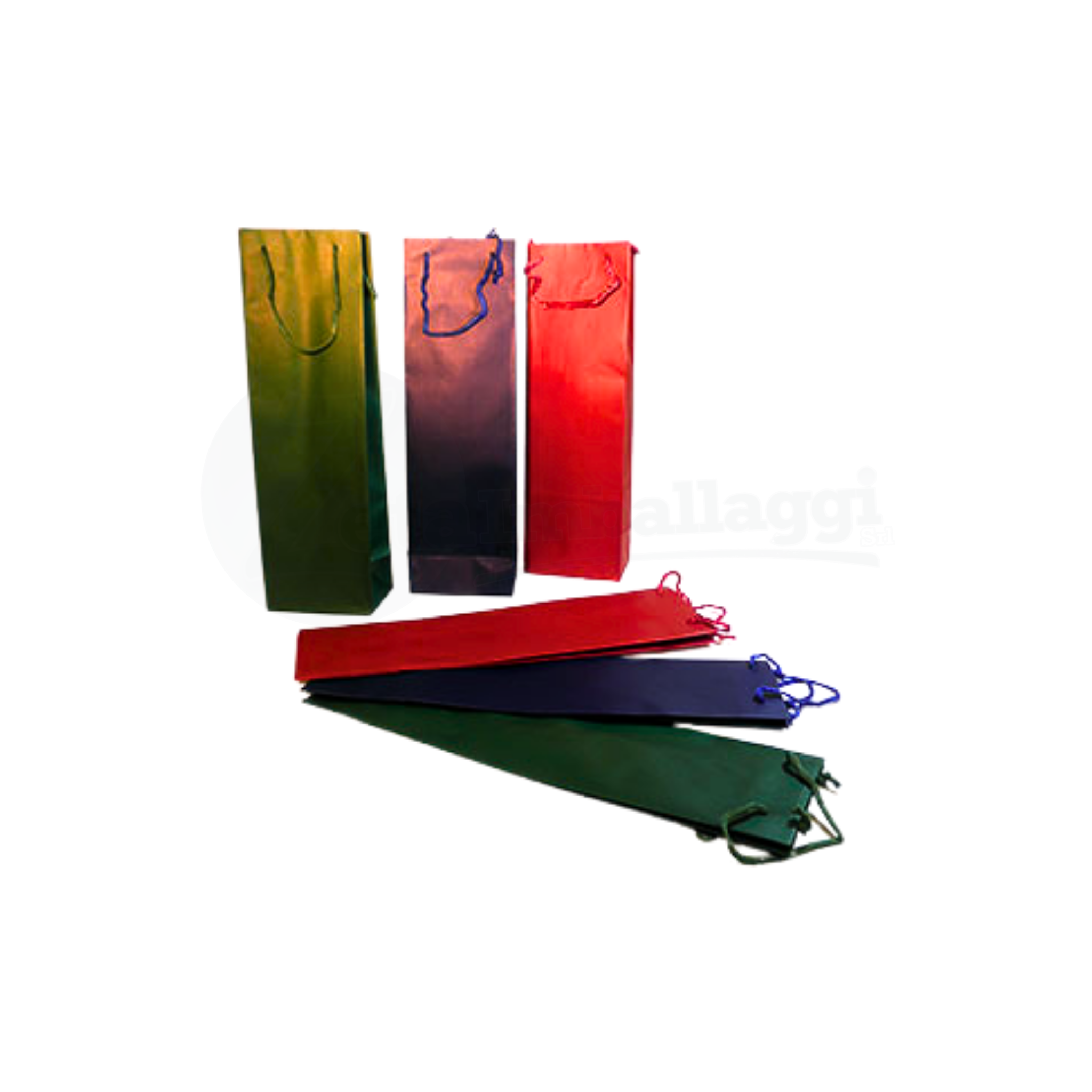 Shopper Regalo Carta cm 12x8x39 h per VINI | Manico in cordino (12 pz)