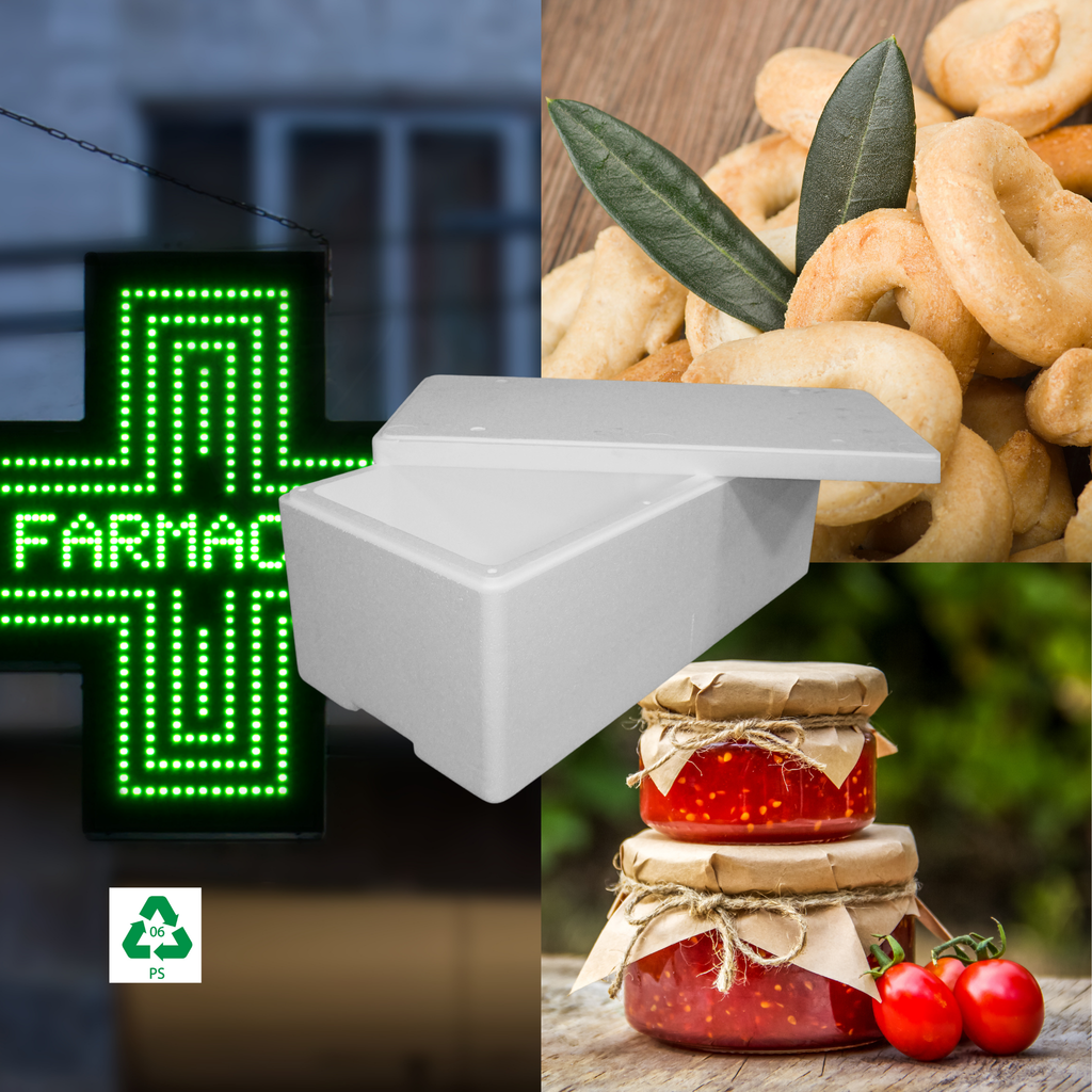 Cassetta Termica in Polistirolo cm 32x21x5 h | per FARMACIE (conf. 4 pz)
