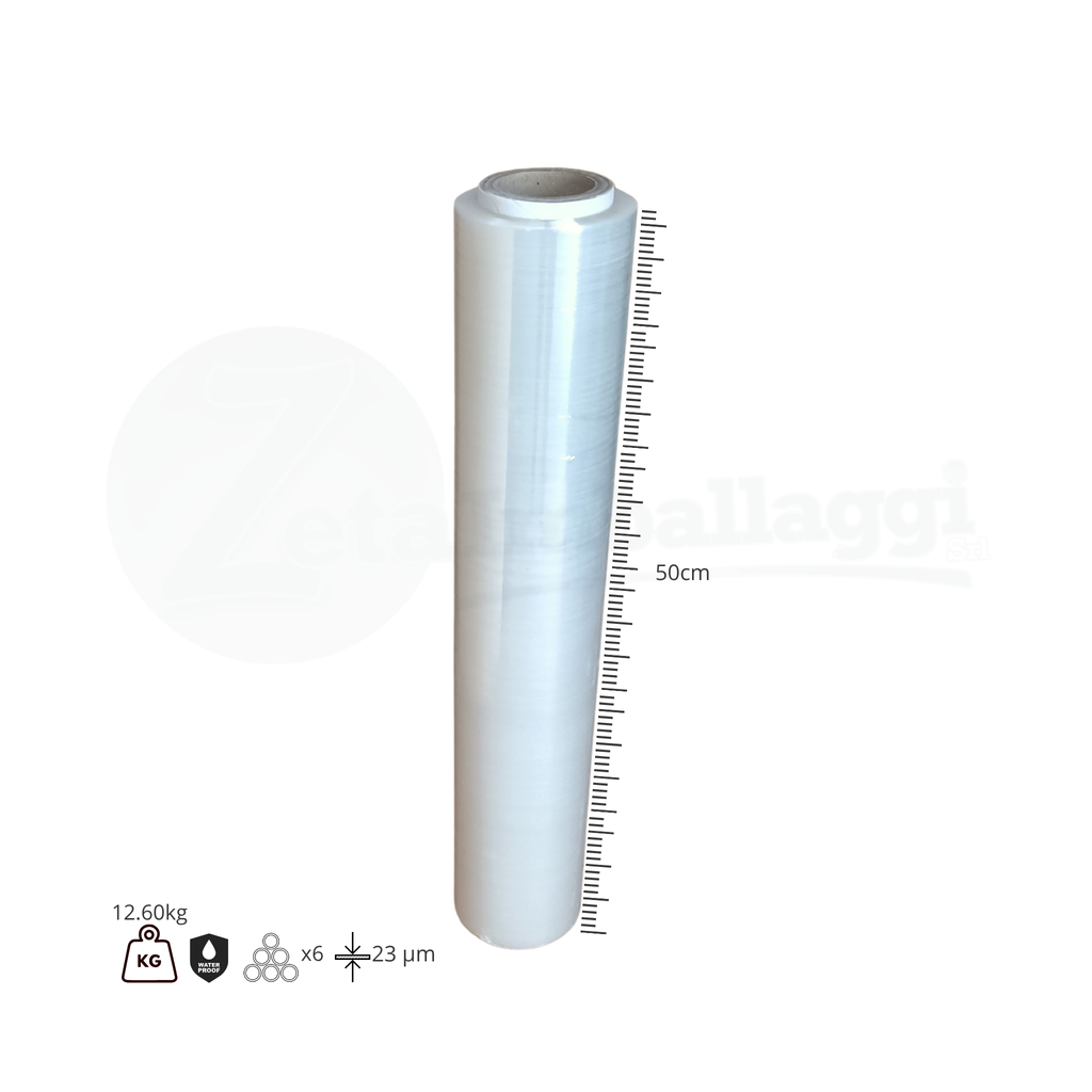 Film Estensibile Manuale TRASPARENTE | Pellicola per Pallet (6 Rotoli)
