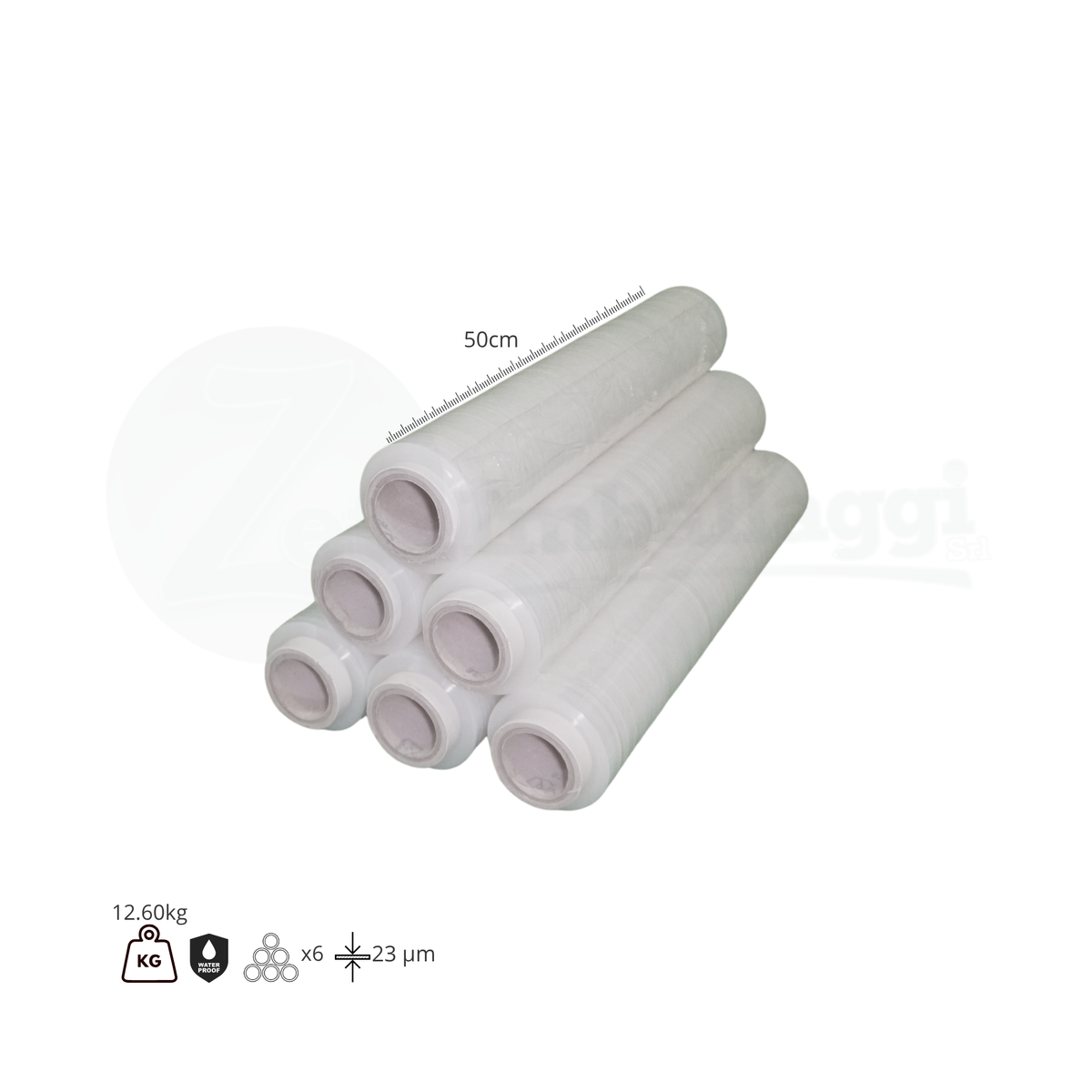 Film Estensibile Manuale TRASPARENTE | Pellicola per Pallet (6 Rotoli)