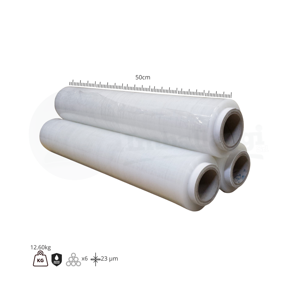 Film Estensibile Manuale TRASPARENTE | Pellicola per Pallet (6 Rotoli)
