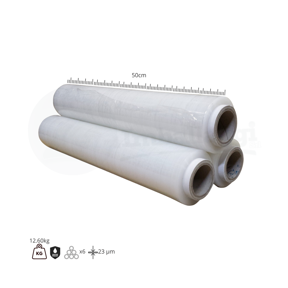 Film Estensibile Manuale TRASPARENTE | Pellicola per Pallet (6 Rotoli)