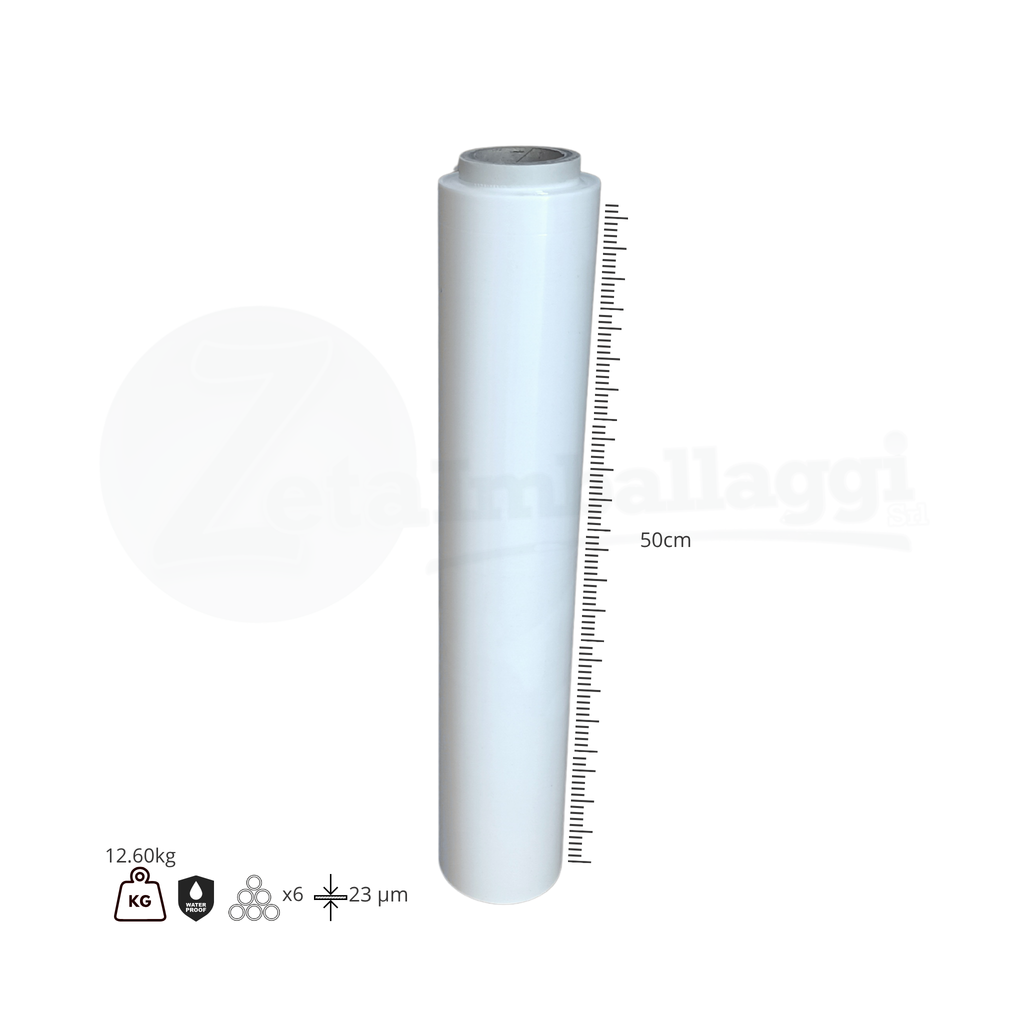 Film Estensibile Manuale BIANCO | Pellicola per Pallet (6 Rotoli)