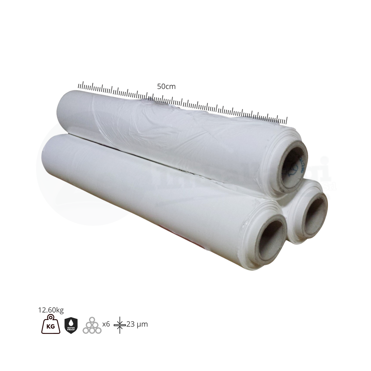 Film Estensibile Manuale BIANCO | Pellicola per Pallet (6 Rotoli)