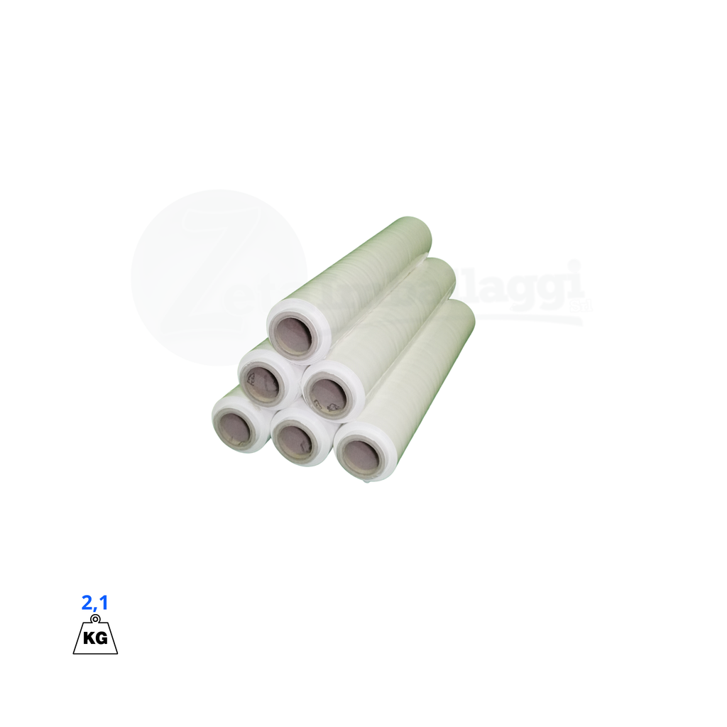 Film Estensibile Manuale BIANCO | Pellicola per Pallet (6 Rotoli)