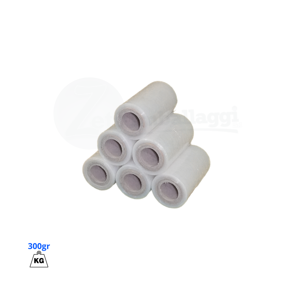Film Estensibile MINIROLL H 12,5 cm | Bobinetta Stretch Manuale (3 pz)