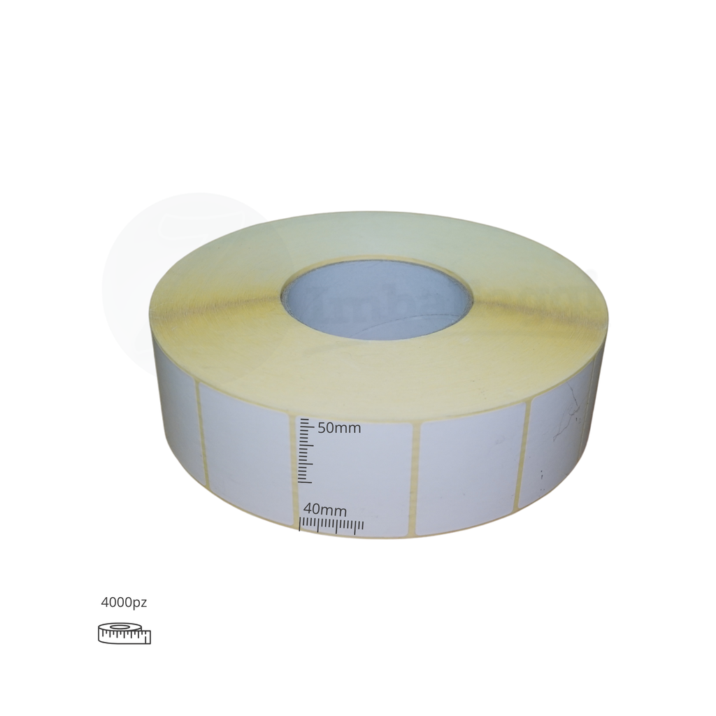 Rotolo da 4.000 etichette adesive mm 50x40 | 1 piste (anima 76 mm)