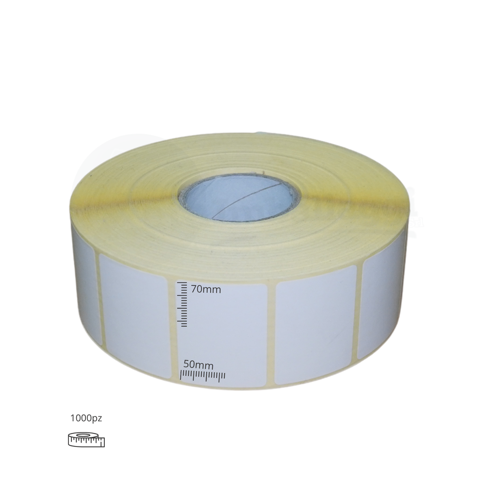 Rotolo da 1.000 etichette adesive mm 50x70 | 1 pista (anima 40 mm)
