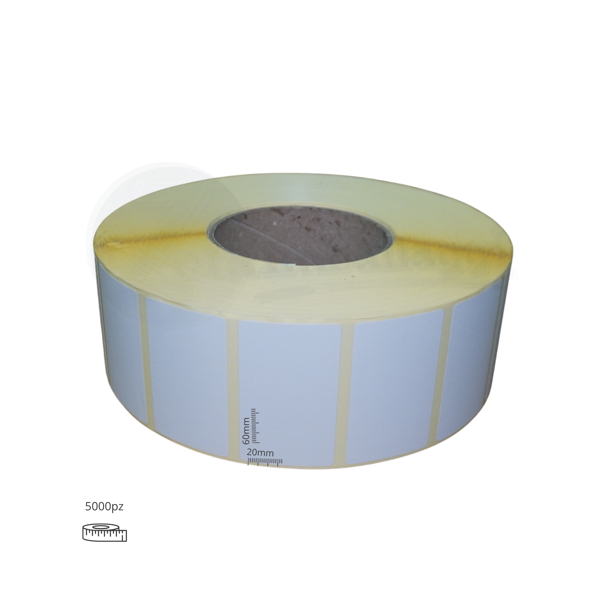 Rotolo da 5.000 etichette adesive mm 60x20 | 1 pista (anima 76 mm)