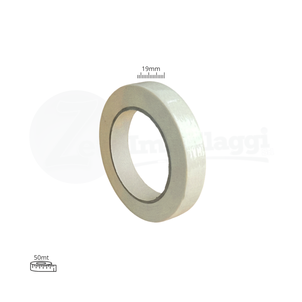 Nastro CARTA colore bianco mm 19x50 mt | conf. 6 rotoli (carrozzieri)