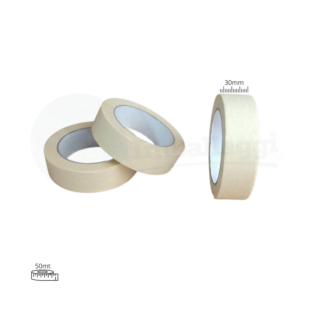 Nastro CARTA colore bianco mm 30x50 mt | conf. 6 rotoli (carrozzieri)