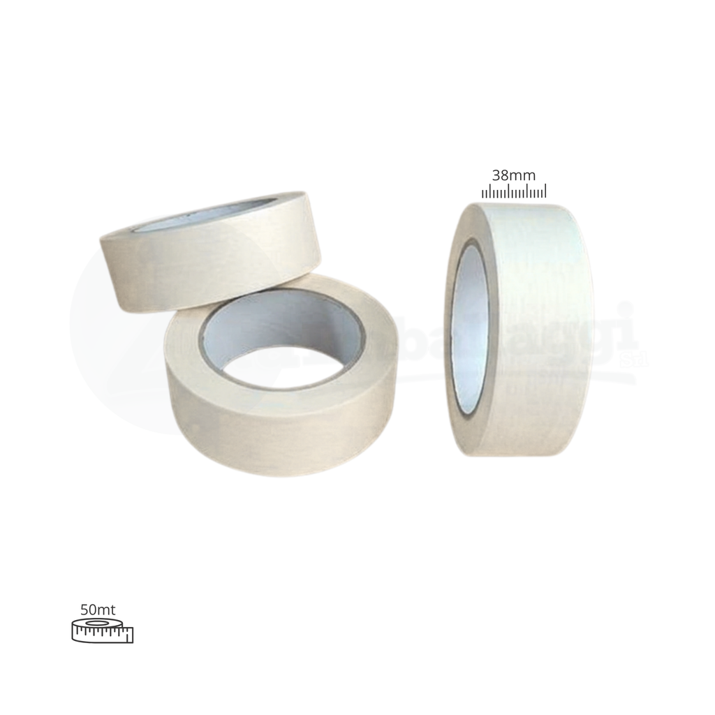 Nastro CARTA colore bianco mm 38x50 mt | conf. 6 rotoli (carrozzieri)