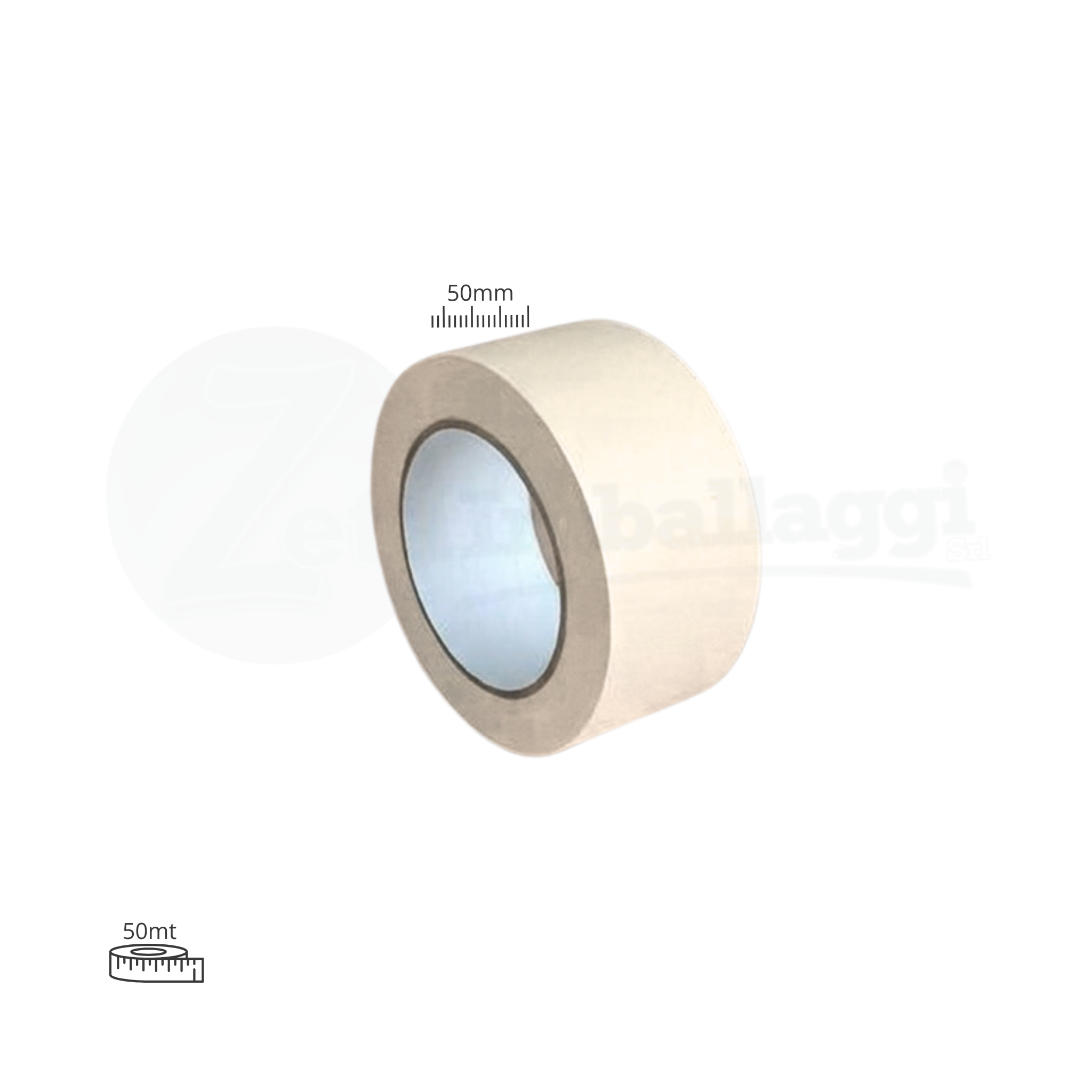 Nastro CARTA colore bianco mm 50x50 mt | conf. 6 rotoli (carrozzieri)