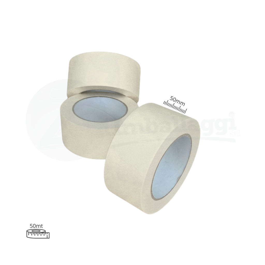 Nastro CARTA colore bianco mm 50x50 mt | conf. 6 rotoli (carrozzieri)