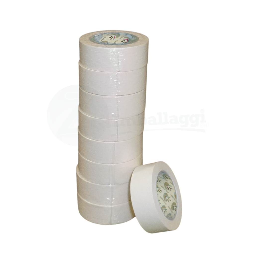 Nastro CARTA colore bianco mm 25x50 mt | conf. 6 rotoli (carrozzieri)