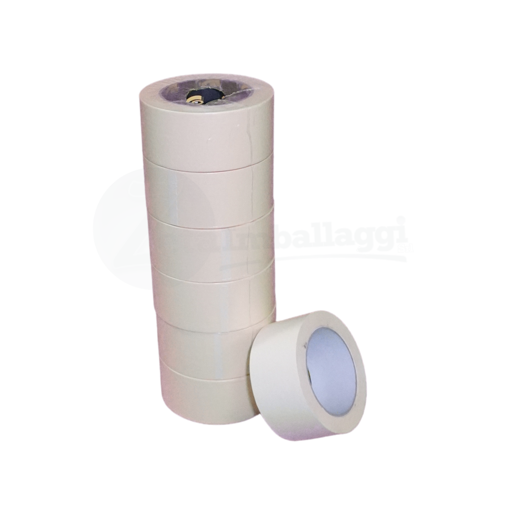 Nastro CARTA colore bianco mm 25x50 mt | conf. 6 rotoli (carrozzieri)