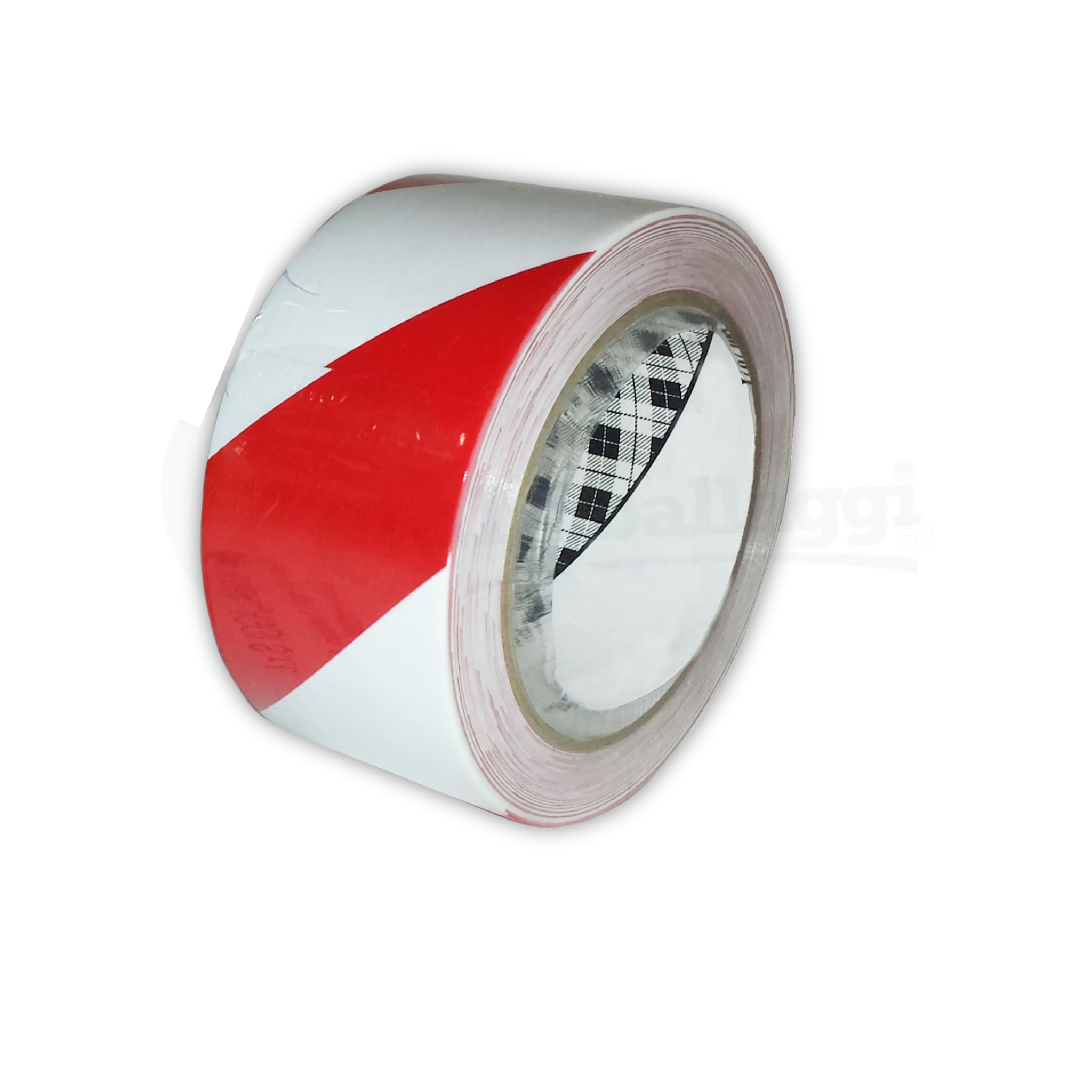Nastro Adesivo SEGNALETICO in vinile mm 50x33 mt | Colore BIANCO/ROSSO