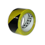 Nastro Adesivo SEGNALETICO in vinile mm 50x33 mt | Colore NERO/GIALLO