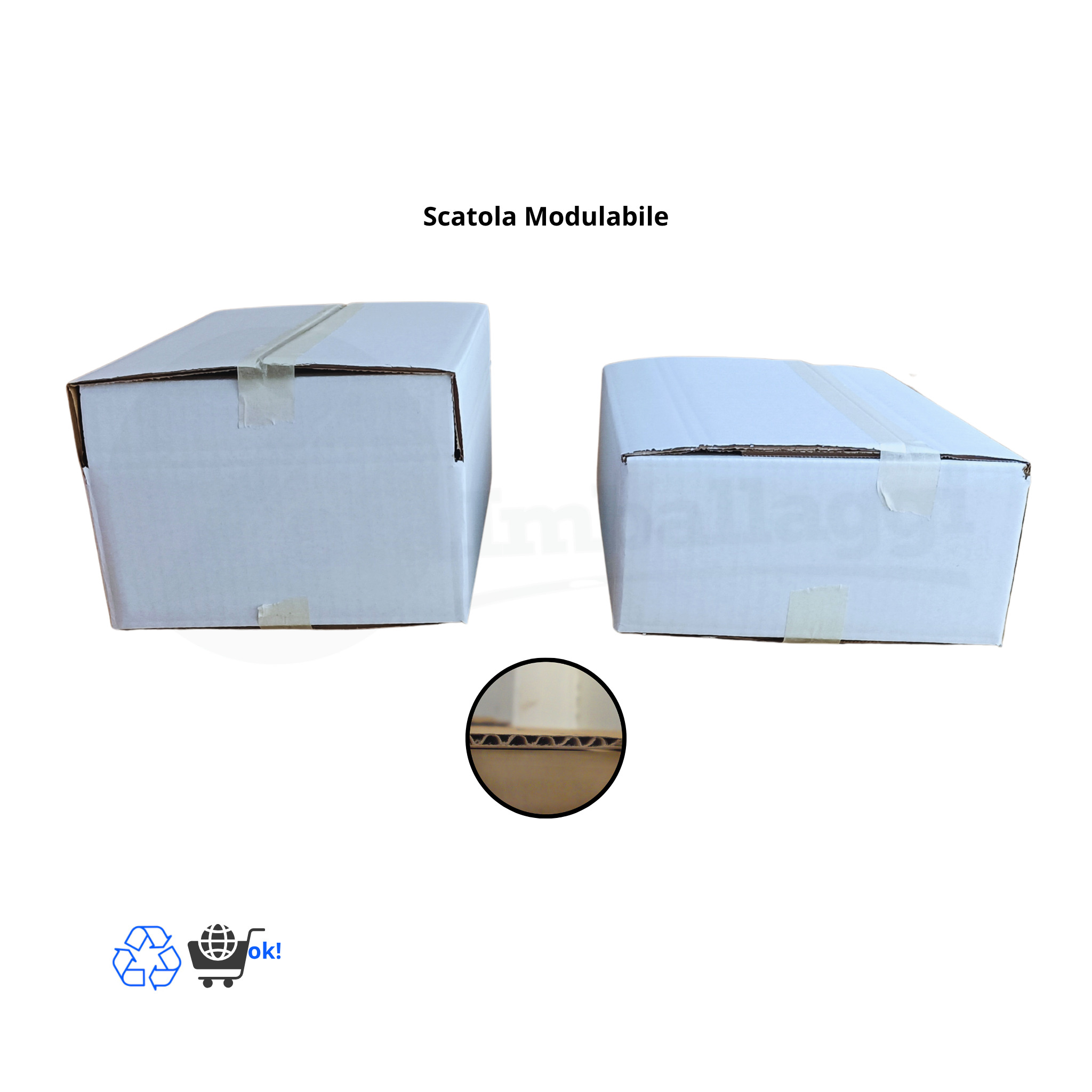 Scatola a UN'ONDA cm 28x21x10/13 h (conf. 20 pz) | per E-COMMERCE