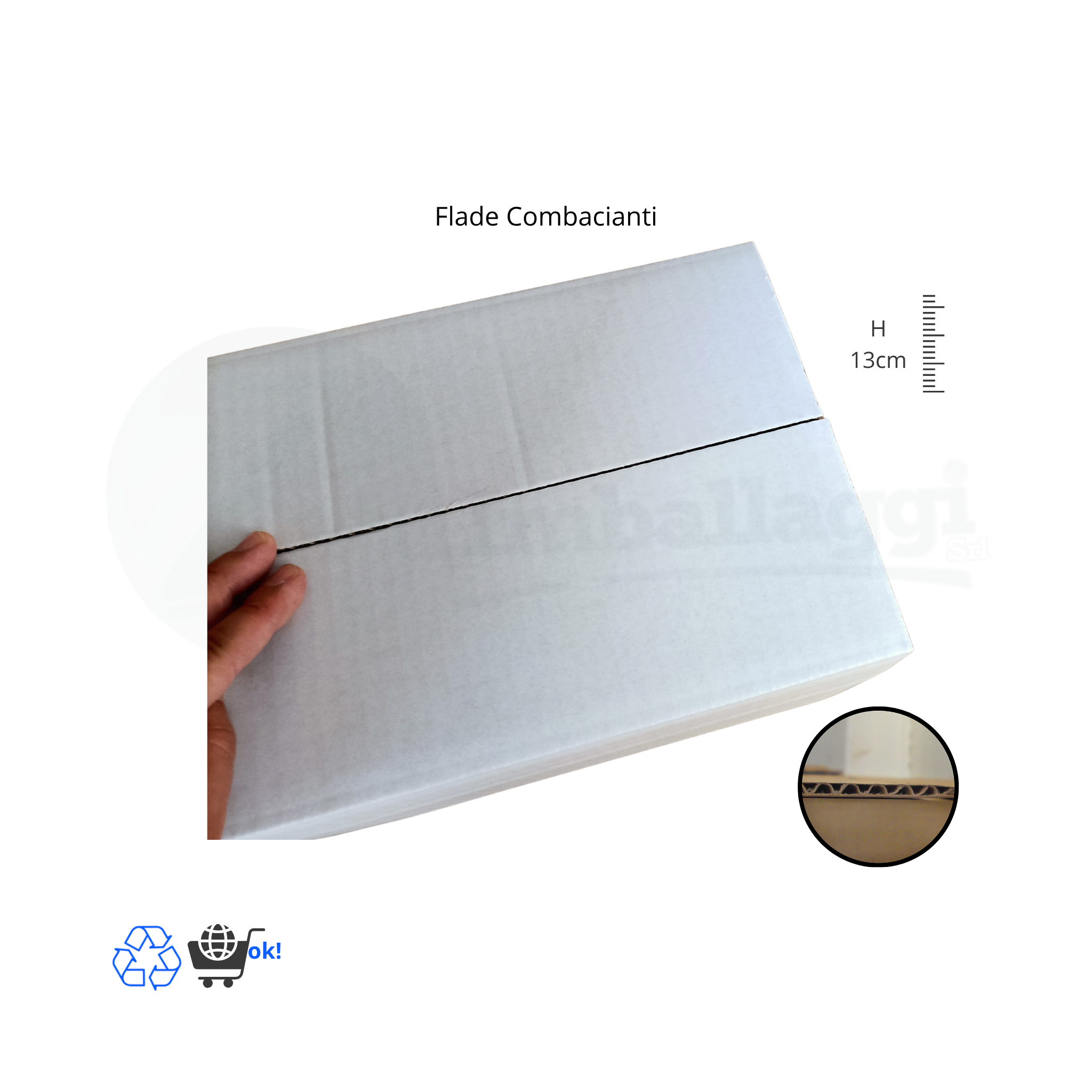 Scatola a UN'ONDA cm 28x21x10/13 h (conf. 20 pz) | per E-COMMERCE