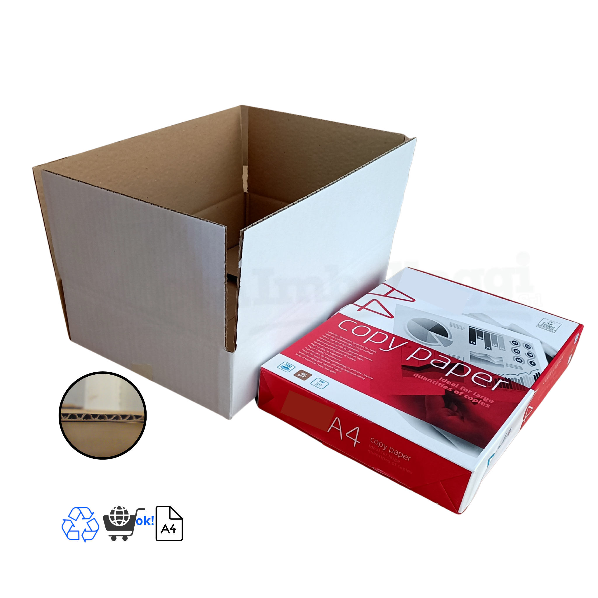Scatola a UN'ONDA cm 34x23x7 h (conf. 20 pz) | per E-COMMERCE