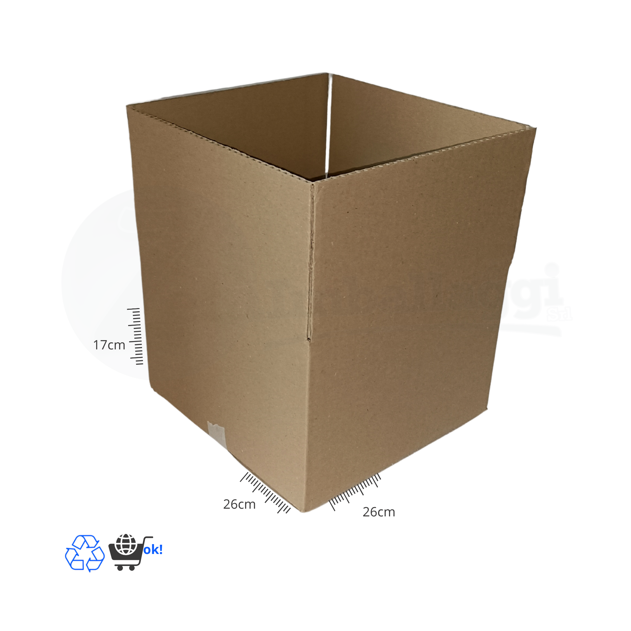 Scatola a UN'ONDA cm 26x26x17 h (conf. 10 pz) | per E-COMMERCE