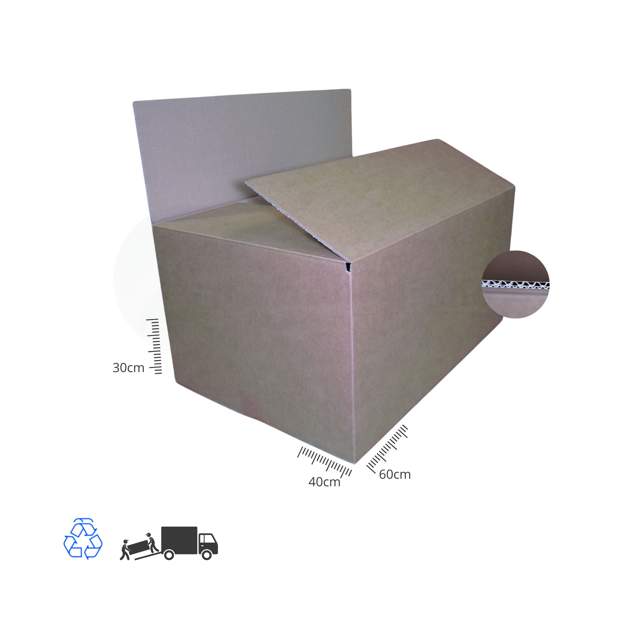 Scatola DUE ONDE cm 60x40x30 h (conf. 10 pz) | per TRASLOCHI