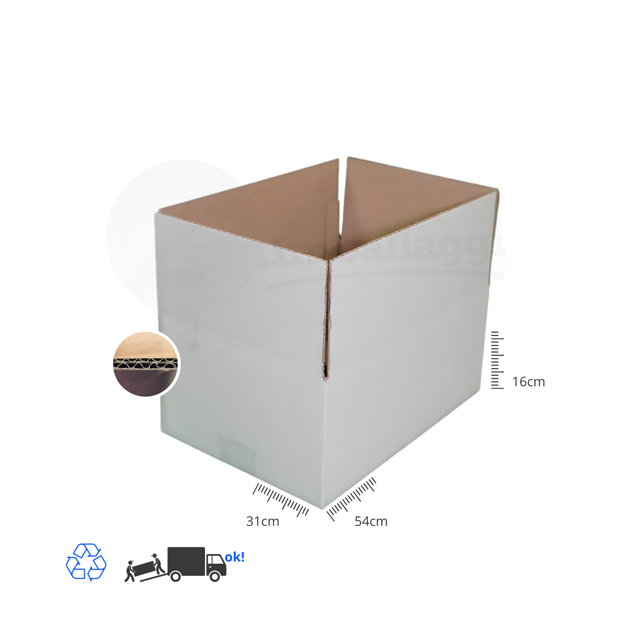 Scatola DUE ONDE cm 54x31x16 h (conf. 10 pz) | per TRASLOCHI