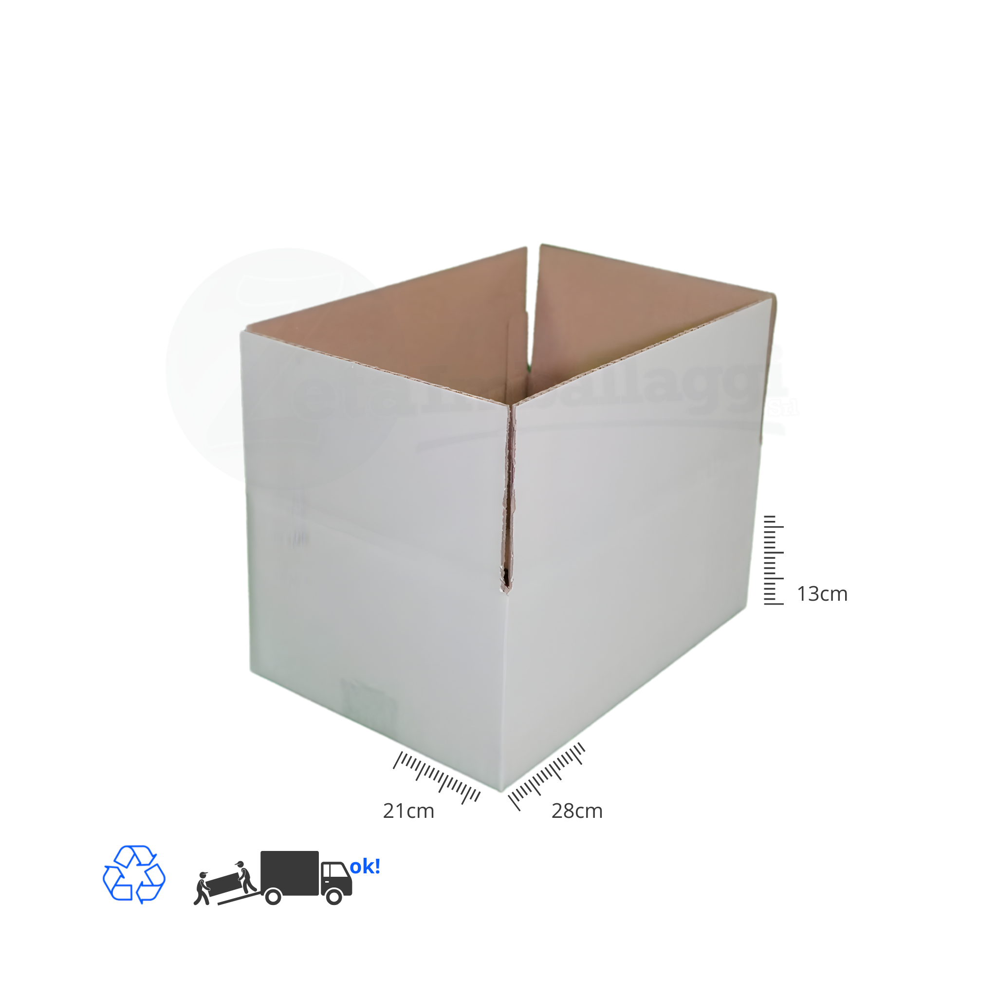 Scatola a UN'ONDA cm 28x21x10/13 h (conf. 20 pz) | per E-COMMERCE