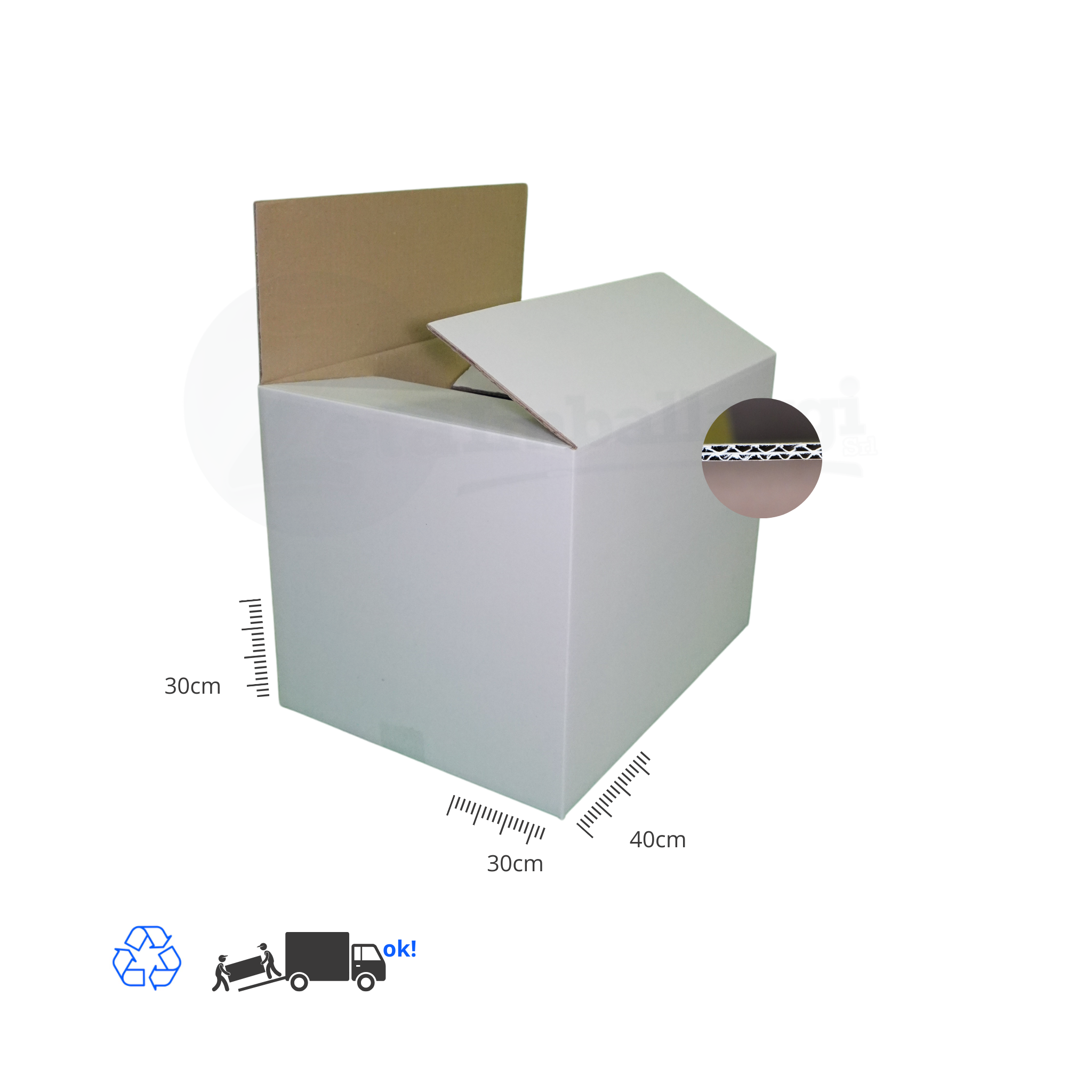 Scatola DUE ONDE cm 40x30x30 h (conf. 10 pz) | per TRASLOCHI