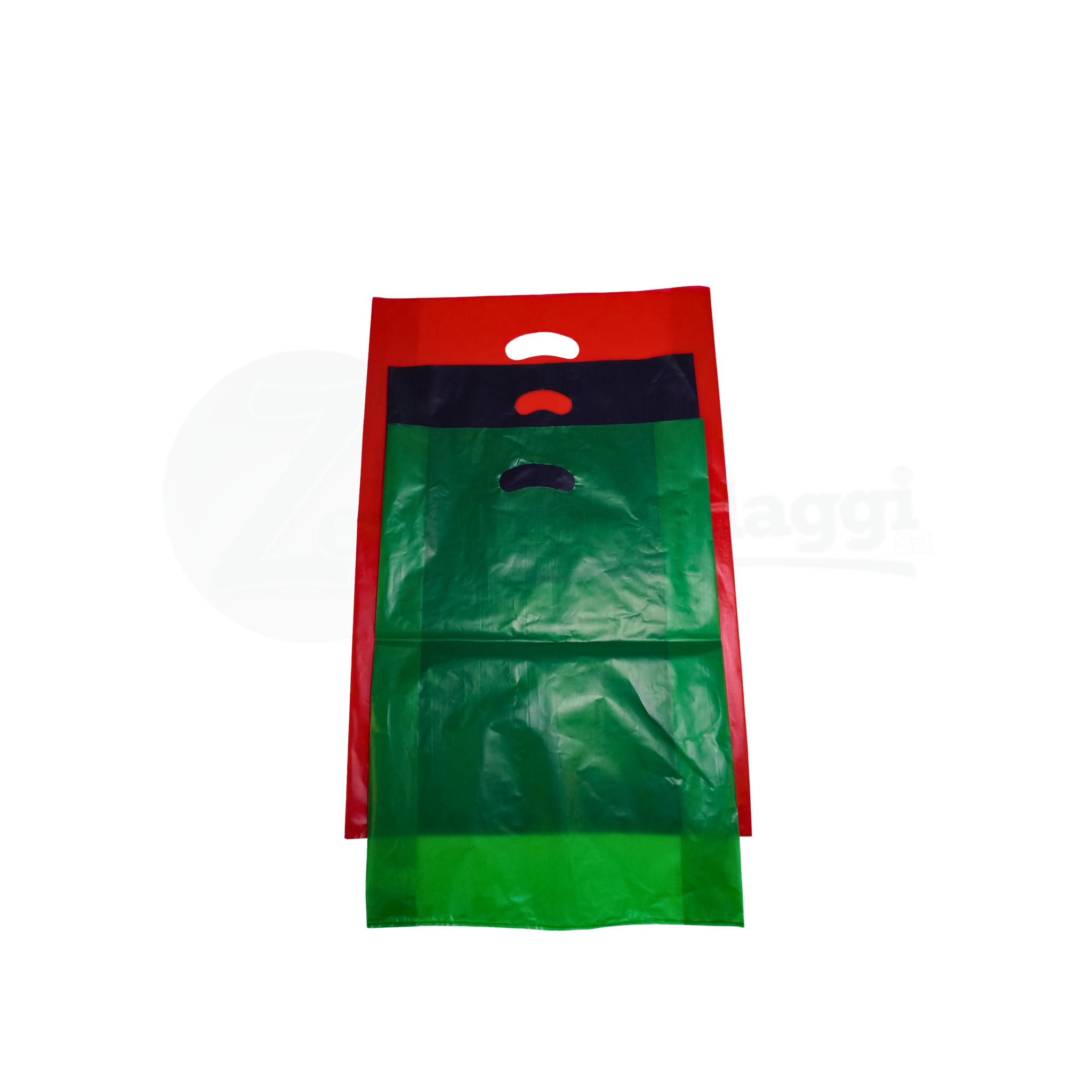 Shopper plastica COLORE VERDE cm 35x50 h | Manico a Fagiolo (100 pz)
