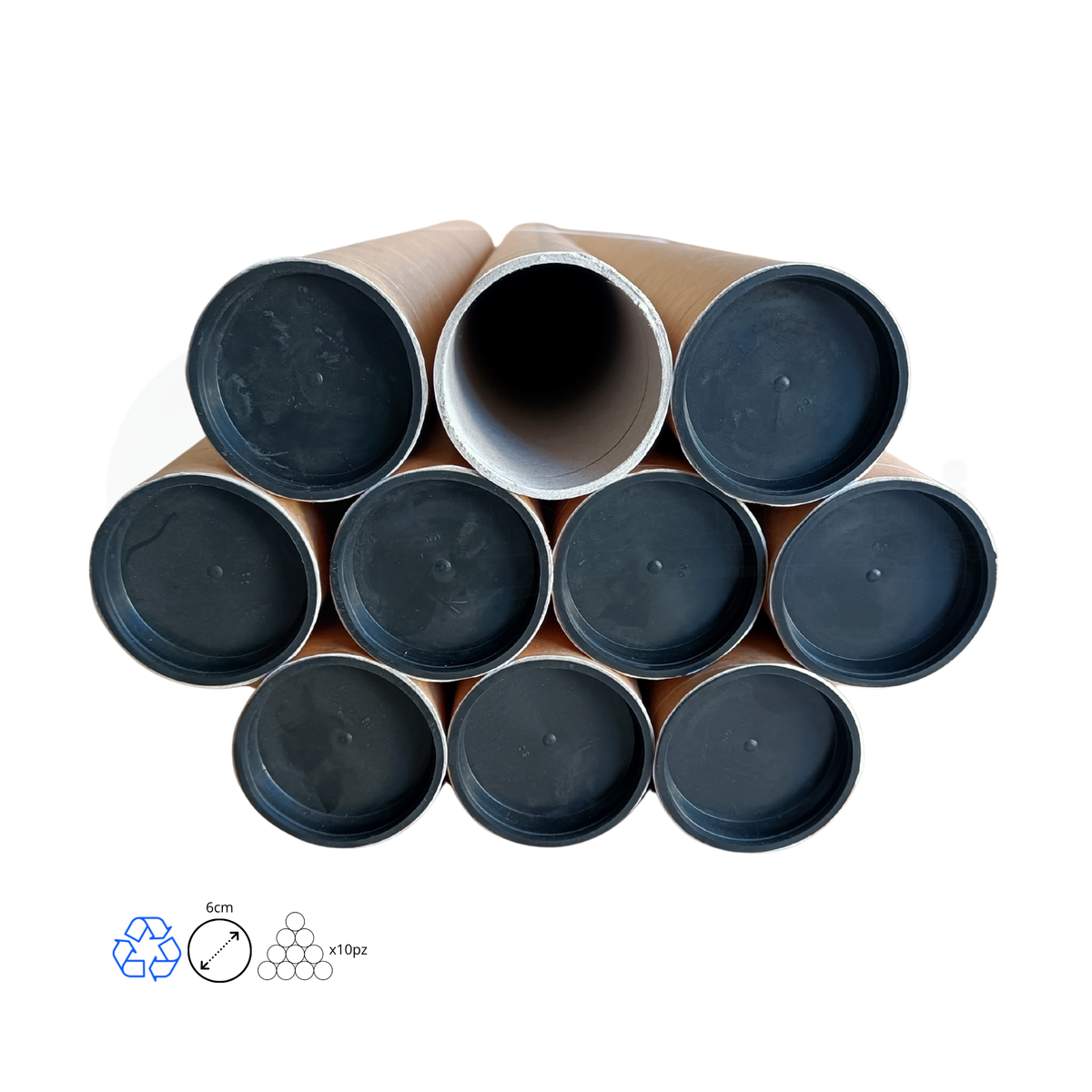 Tubi Postali AVANA in Cartone cm 6x75 H | per STAMPE (conf. 10 pz)