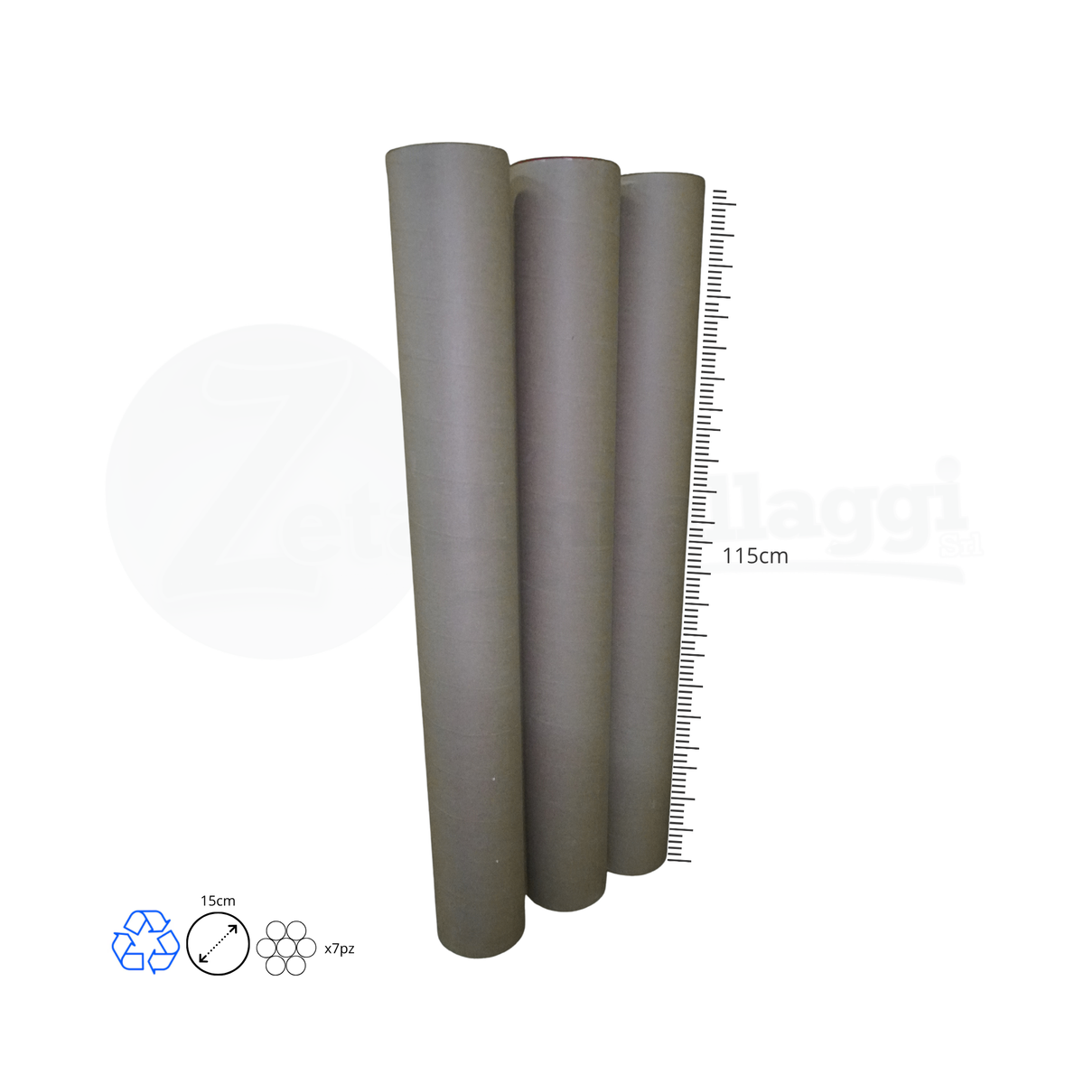 Tubi Postali AVANA in Cartone cm 15x115 H | per STAMPE (conf. 7 pz)
