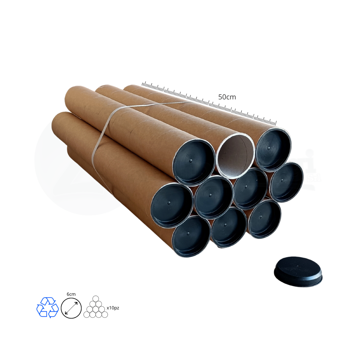 Tubi Postali AVANA in Cartone cm 6x50 H | per STAMPE (conf. 10 pz)