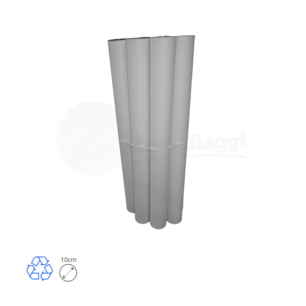 Tubi Postali BIANCHI in Cartone cm 10x100 H | per STAMPE (conf. 9 pz)