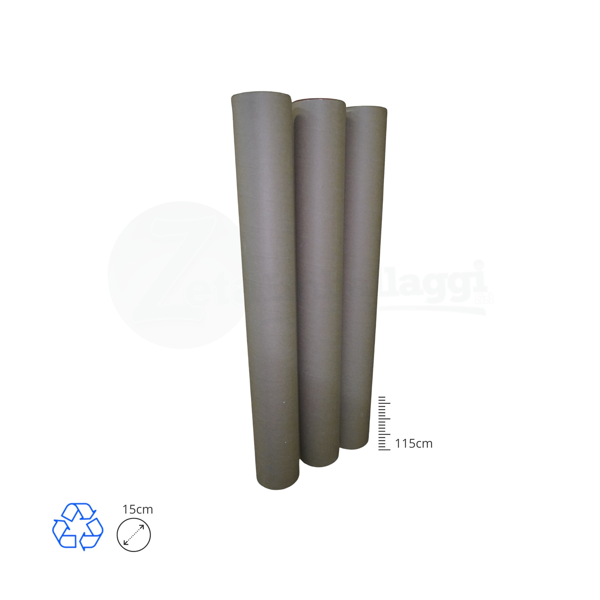 Tubi Postali AVANA in Cartone cm 15x115 H | per STAMPE (conf. 7 pz)