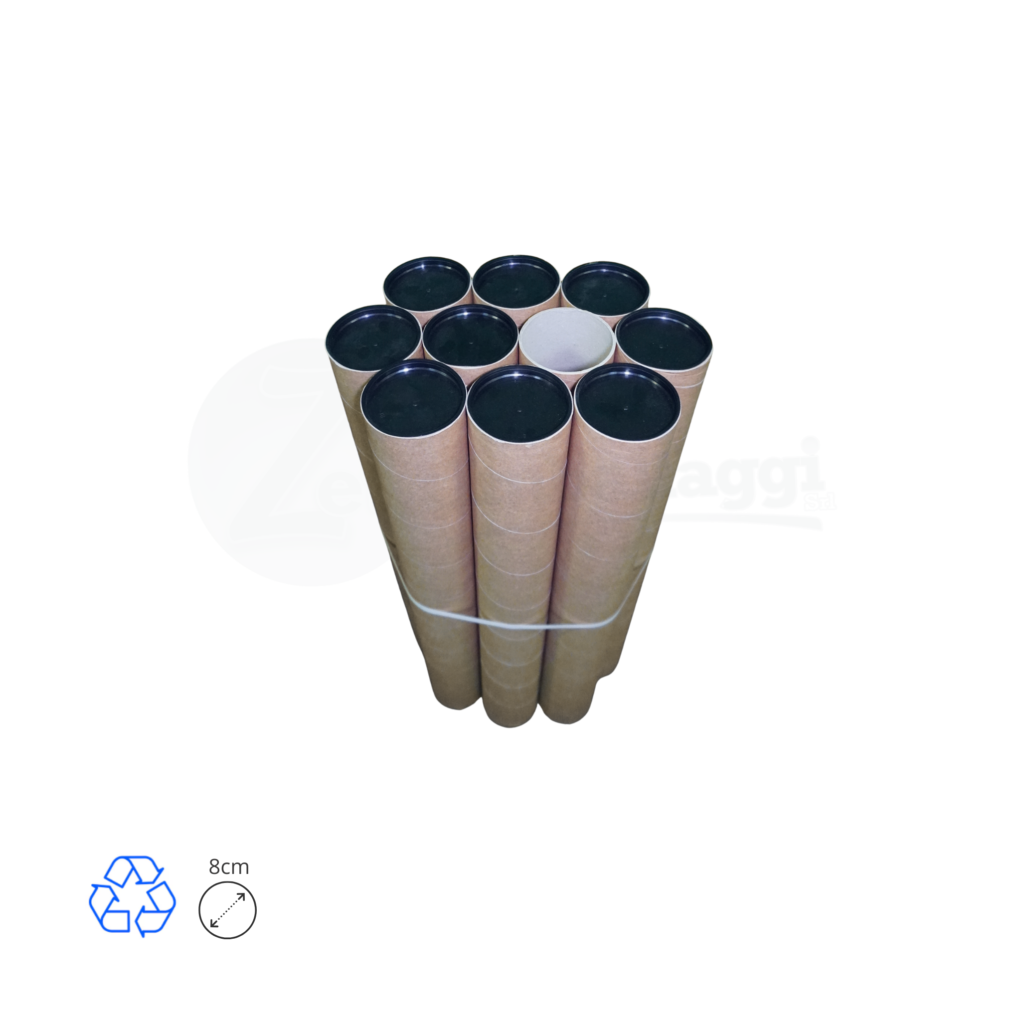 Tubi Postali AVANA in Cartone cm 8x65 H | per STAMPE (conf. 10 pz)