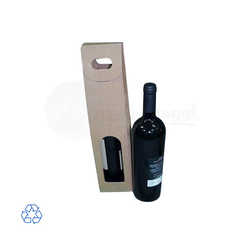 Scatola Portabottiglia cm 9x9x41 H Onda scoperta Avana (conf. 10 pz)