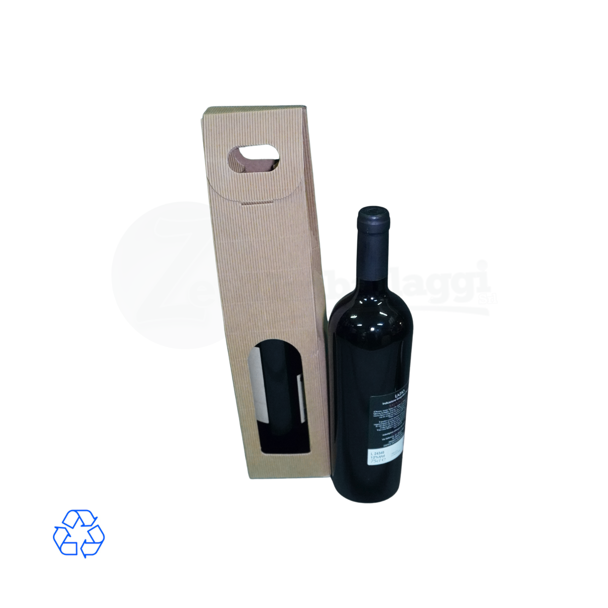 Scatola Portabottiglia cm 9x9x41 H Onda scoperta Avana (conf. 10 pz)