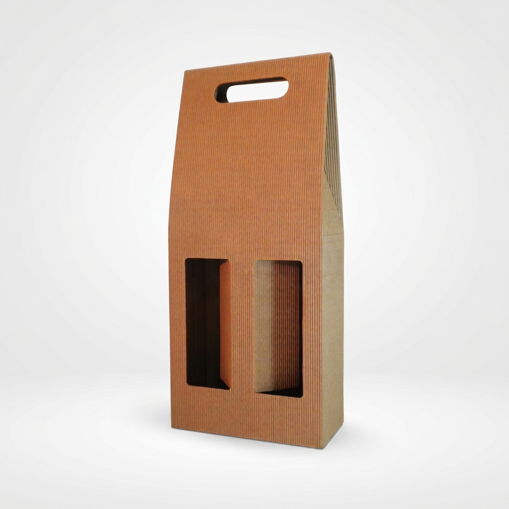 Scatola Portabottiglie cm 18x9x41 H Onda scoperta Avana (conf. 10 pz)