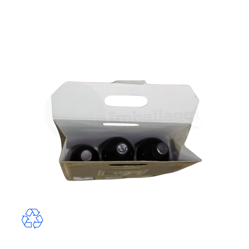 Scatola Portabottiglie cm 27x9x41 H Onda scoperta Avana (conf. 10 pz)