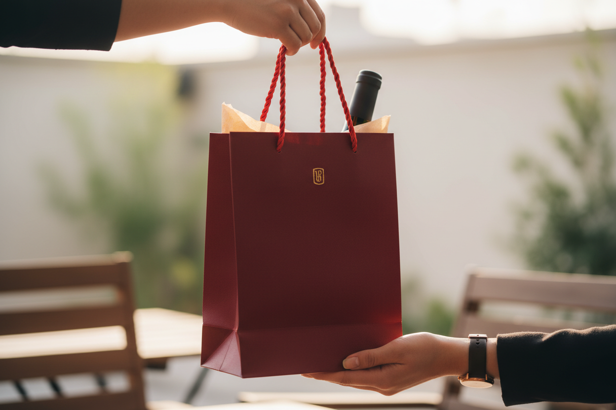 Shopper Regalo Carta cm 36x12x41 h | Con manico in cordino (12 pz)
