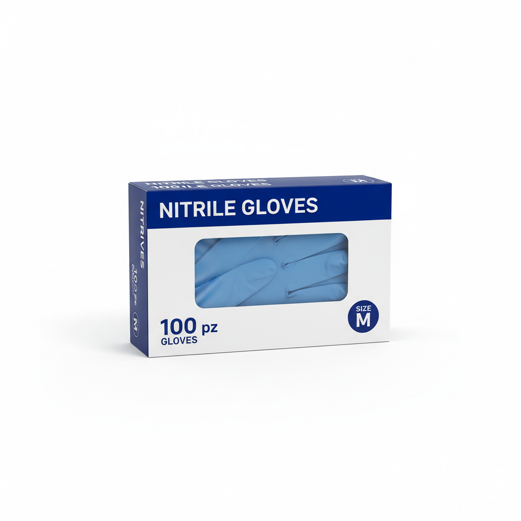 Guanti in nitrile "MEDIUM" Blu non talcati | confezione da 100 pz