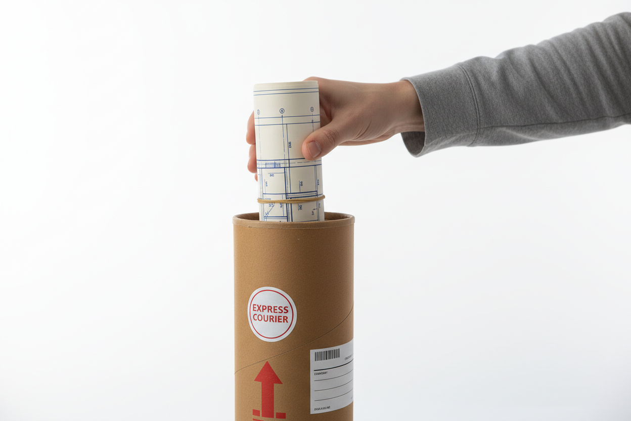 Tubi Postali AVANA in Cartone cm 6x50 H | per STAMPE (conf. 10 pz)